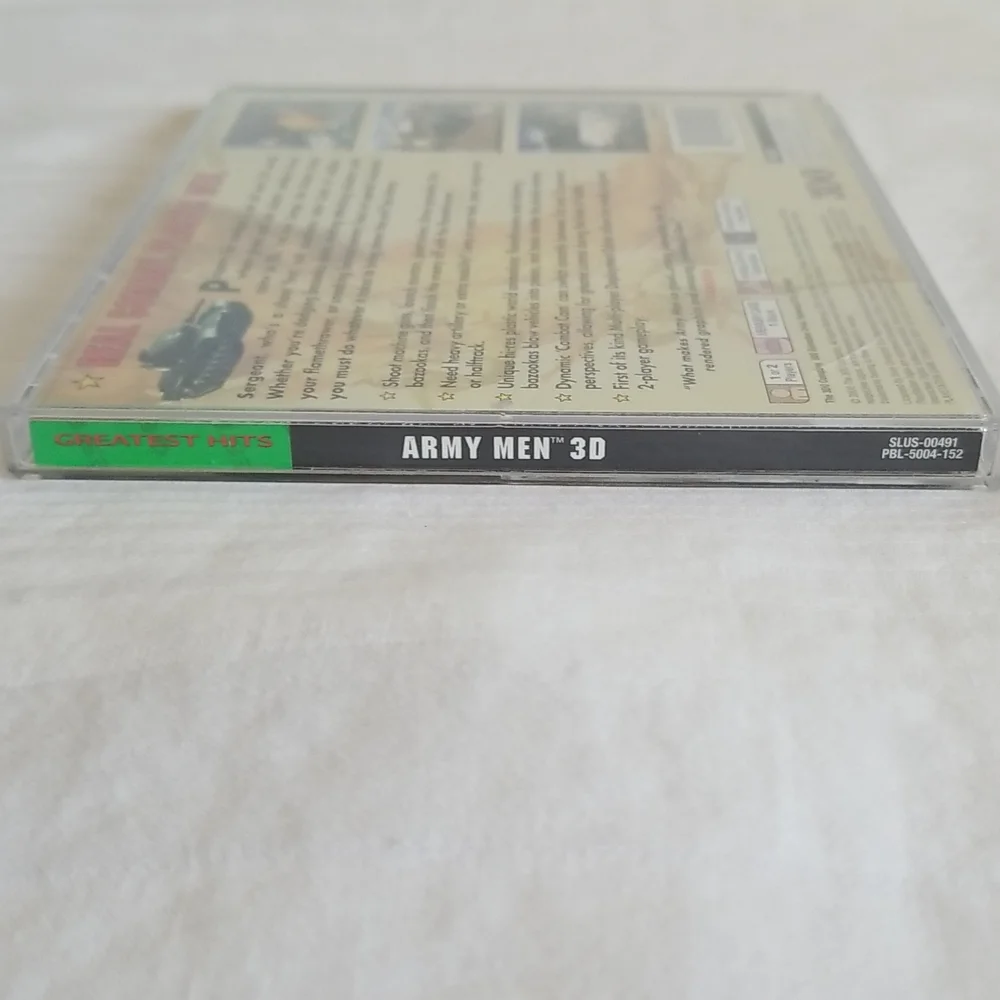 Army Men 3D PS1 Sony PlayStation Complete Manual Game Case Tested